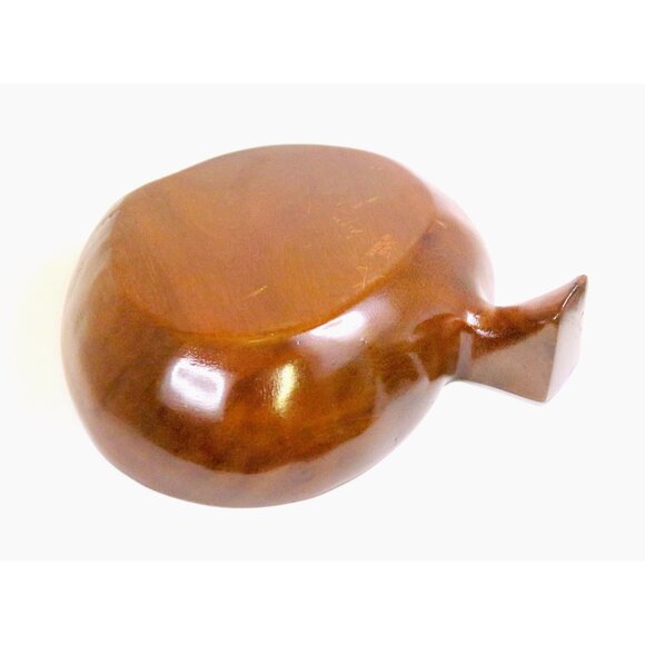 Monkey Pod Wood Divided Leaf Bowl Vintage Mid-Century Decor Made in Haiti - Picture 6 of 6